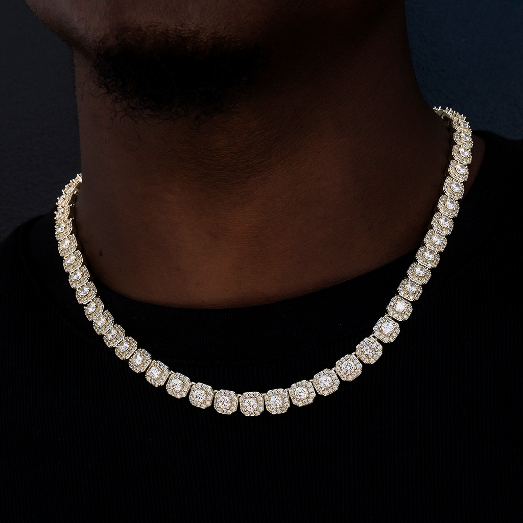 Chaîne 8Shine Clustered Tennis Or jaune - 8,5 mm