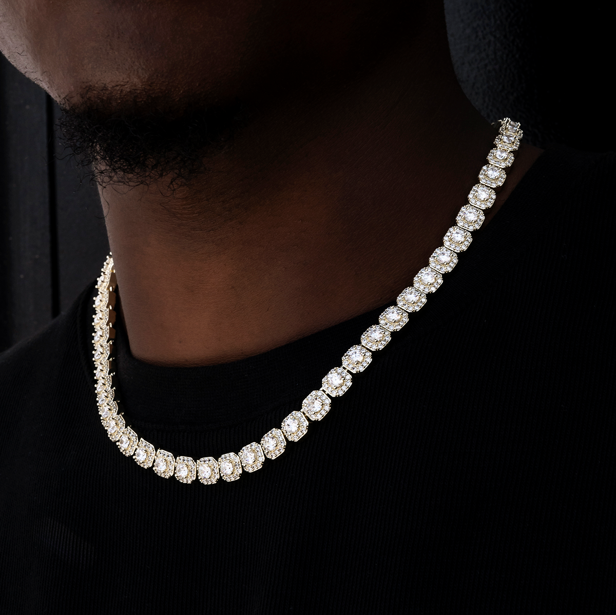 Chaîne 8Shine Clustered Tennis Or jaune - 8,5 mm