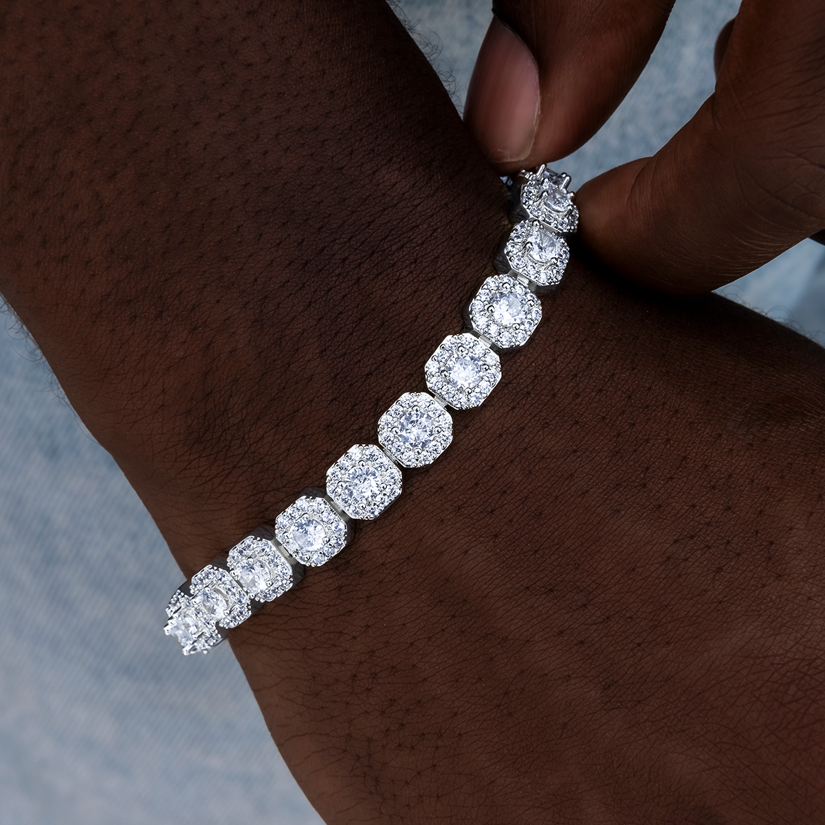 Bracelet Clustered Tennis 8Shine Or Blanc - 8.5mm