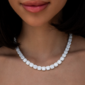 Collier 8Shine — Chaîne Cluster Tennis en Or Blanc 8.5mm