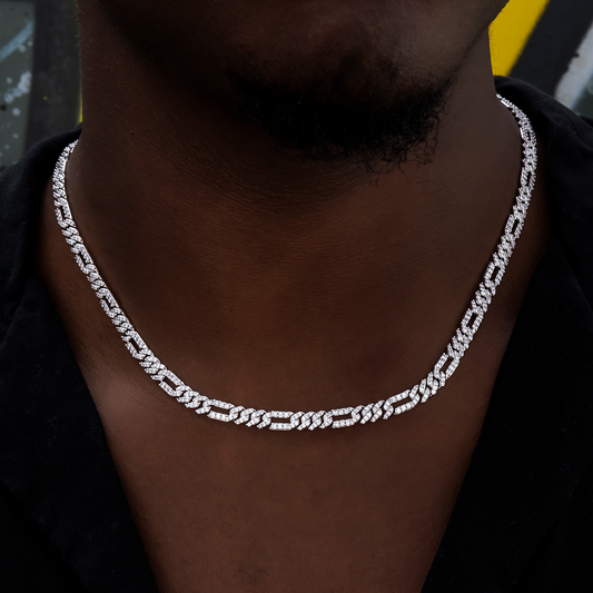 Chaîne 8Shine Figaro Diamond en Or Blanc – 6mm