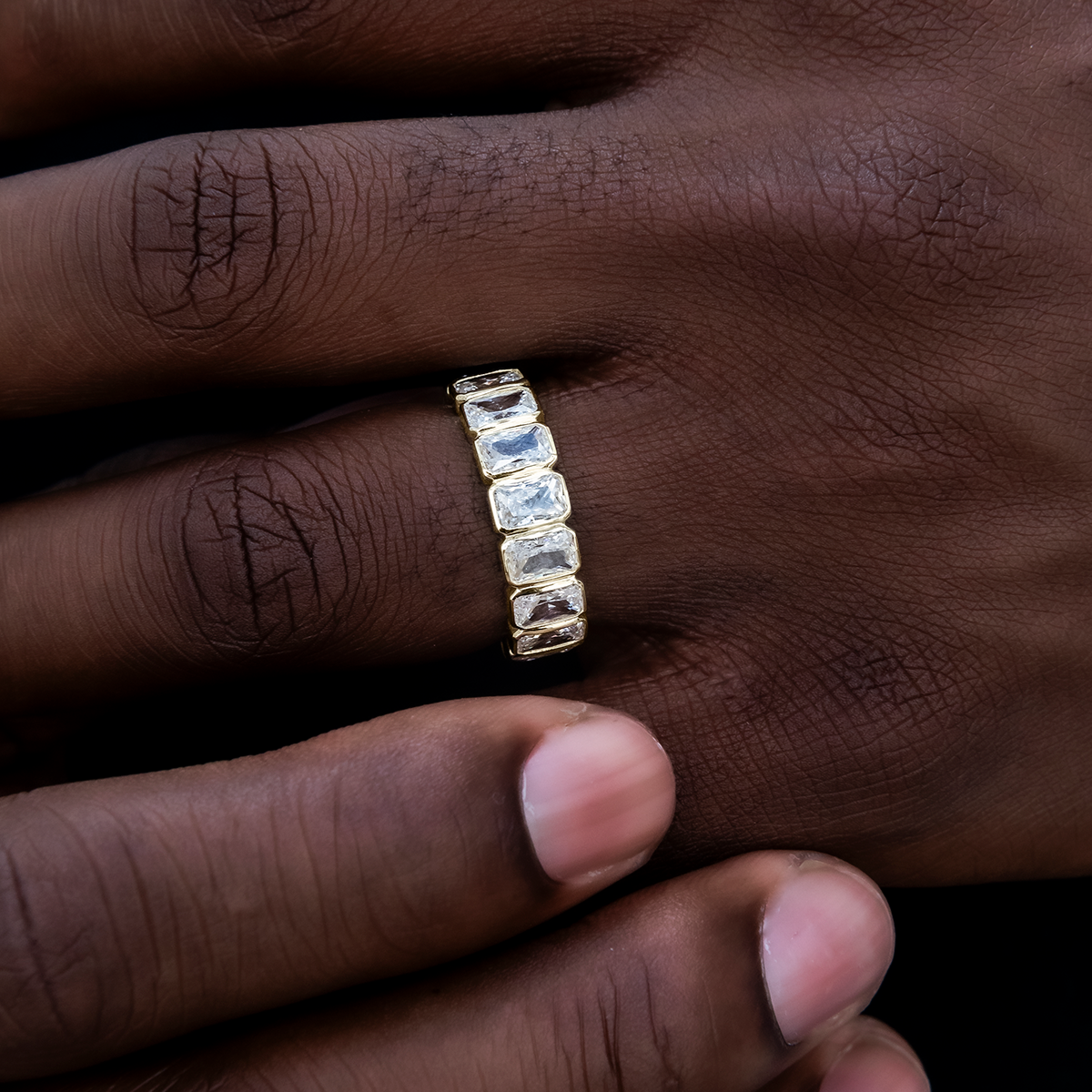 Bague 8Shine – Baguette Bezel en Or Jaune Vermeil