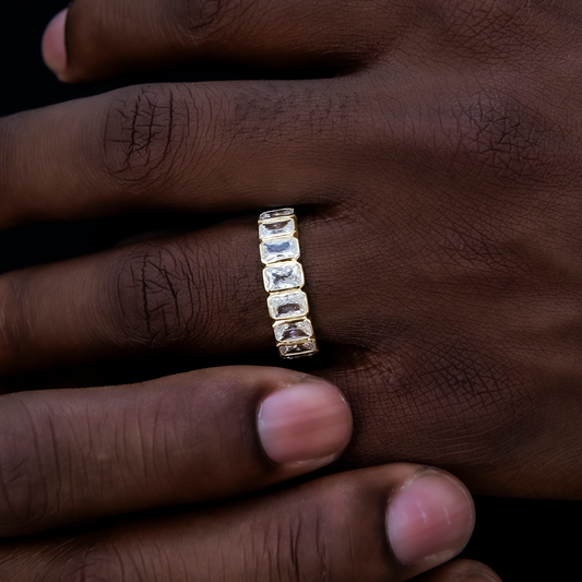 Bague 8Shine – Baguette Bezel en Or Jaune Vermeil