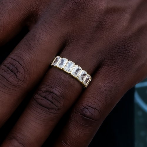 Bague 8Shine – Baguette Bezel en Or Jaune Vermeil