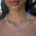 Collier 8Shine — Chaîne Figaro à Diamants & Perles