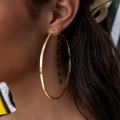 Boucles d’oreilles 8Shine — Polished Round Hoop en Or Jaune