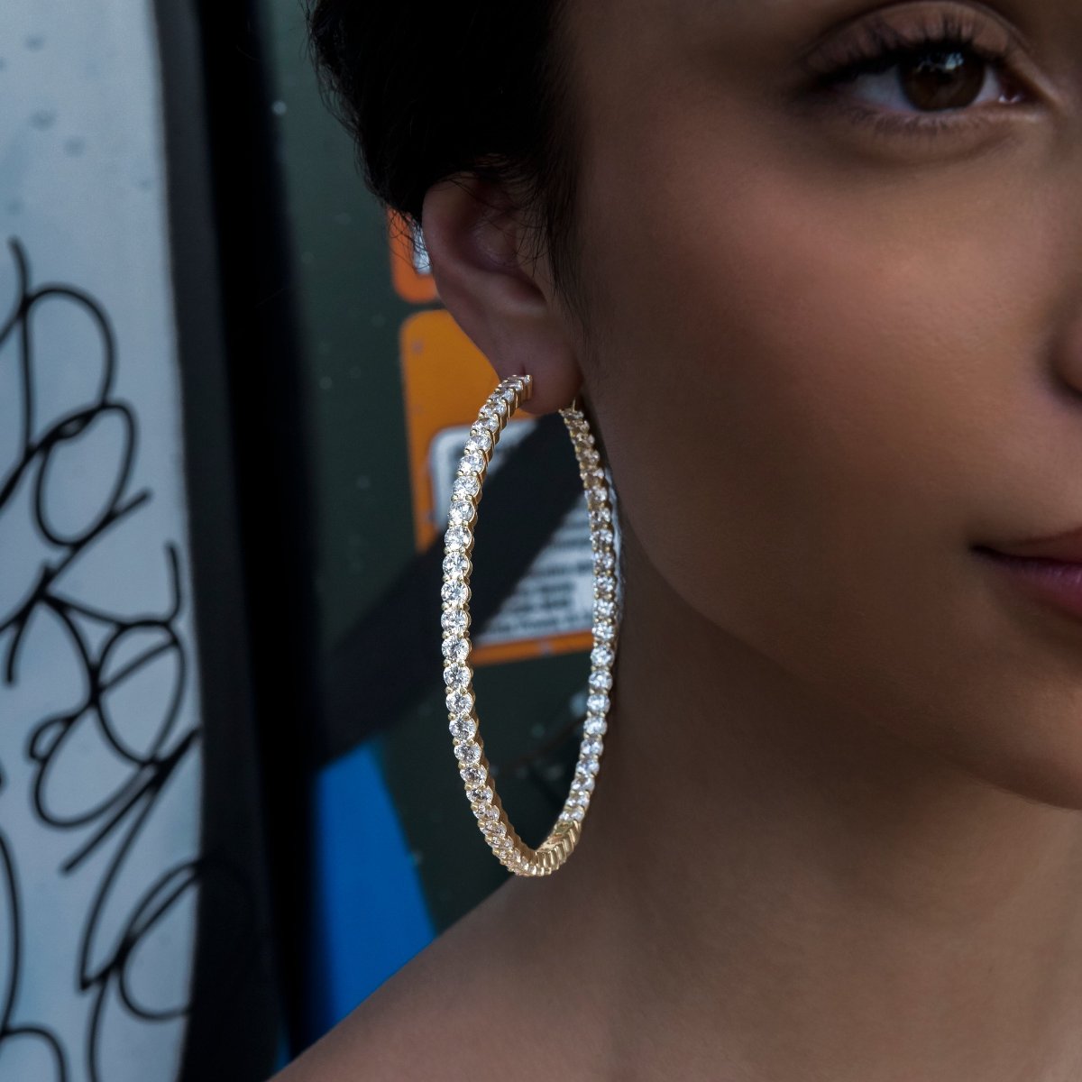 Boucles d’oreilles 8Shine — Eternity Hoop en Or Jaune 4mm