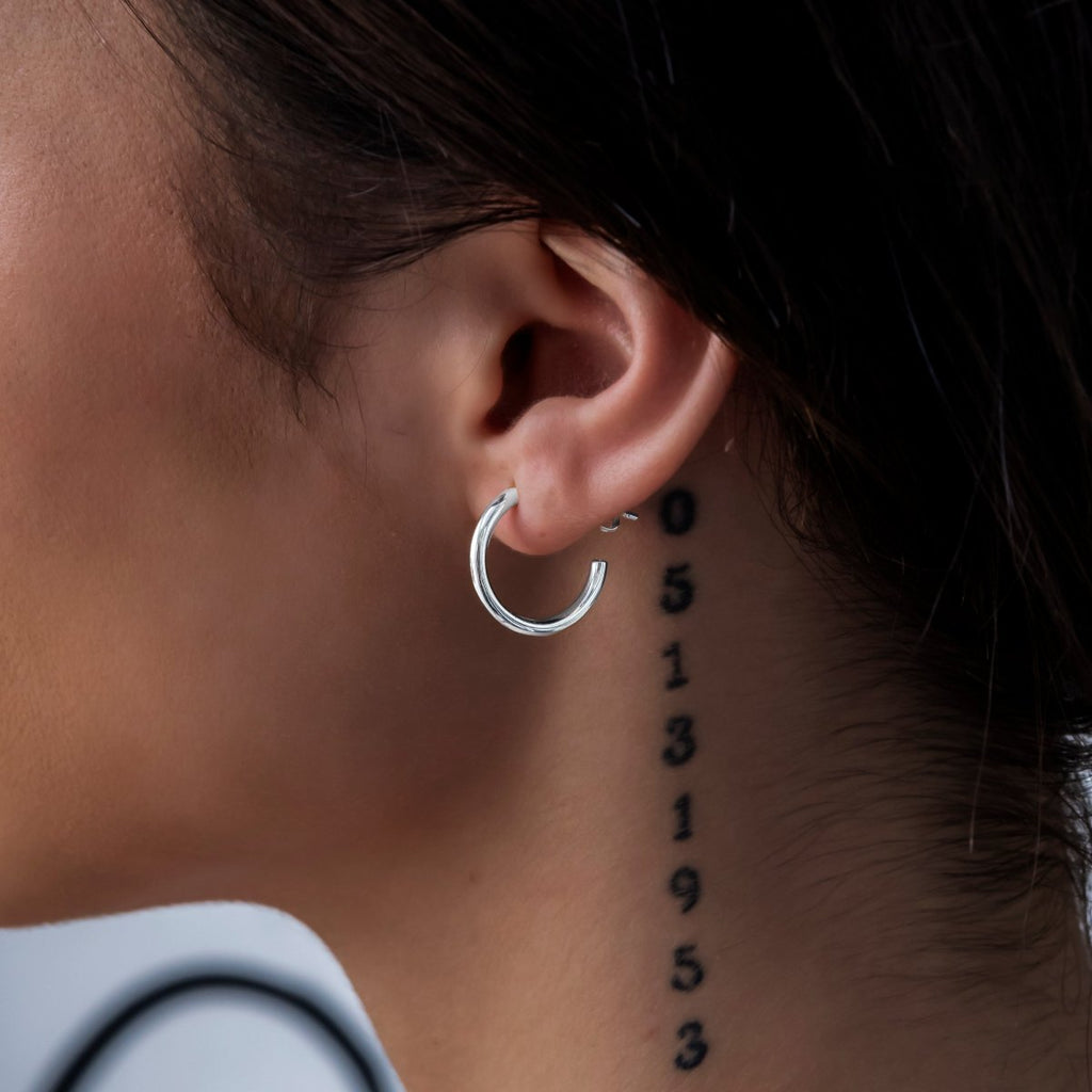 Boucles d’oreilles 8Shine — Plain Hoop en Or Blanc