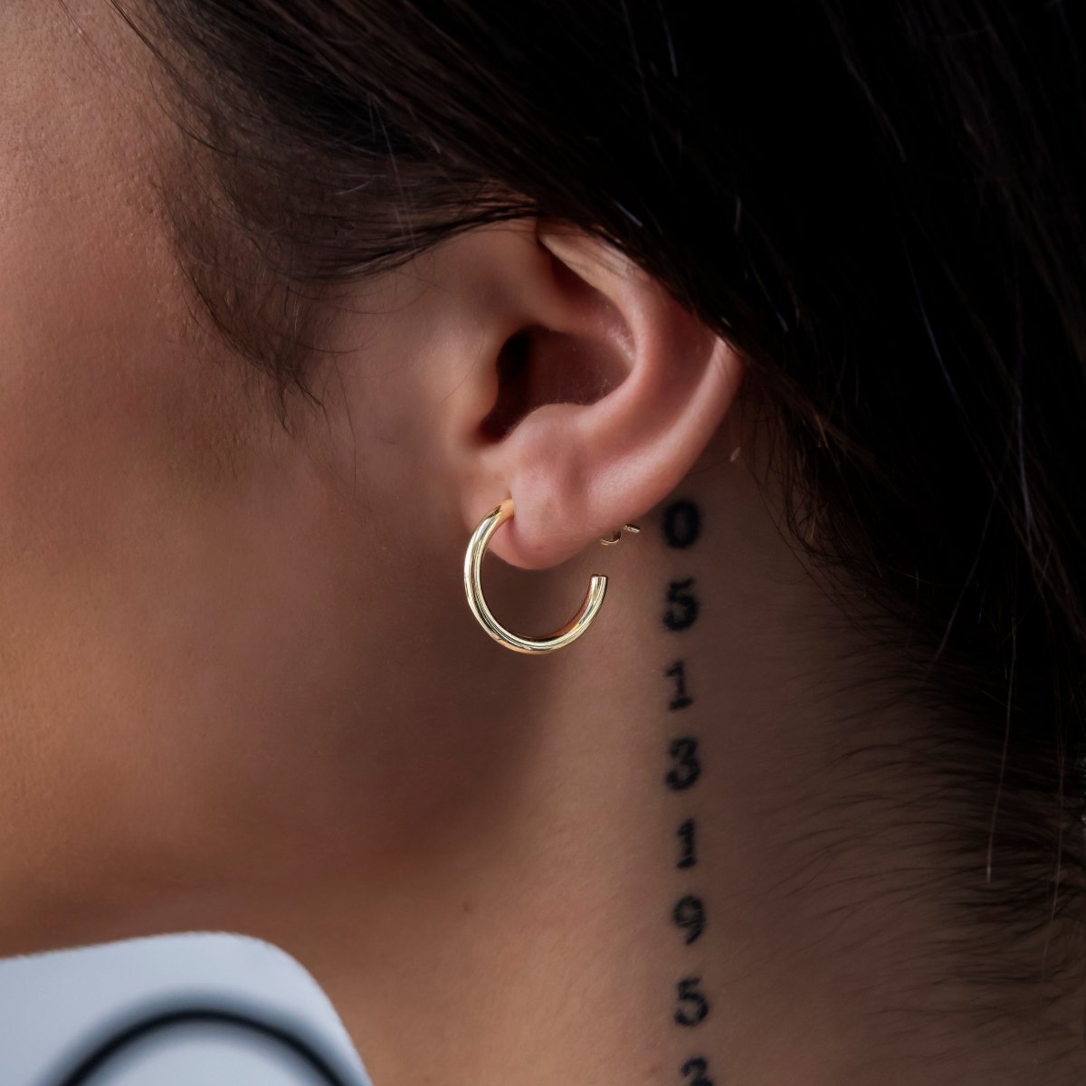 Boucles d’oreilles 8Shine — Plain Hoop en Or Jaune