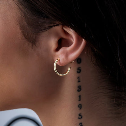 Boucles d’oreilles 8Shine — Plain Hoop en Or Jaune