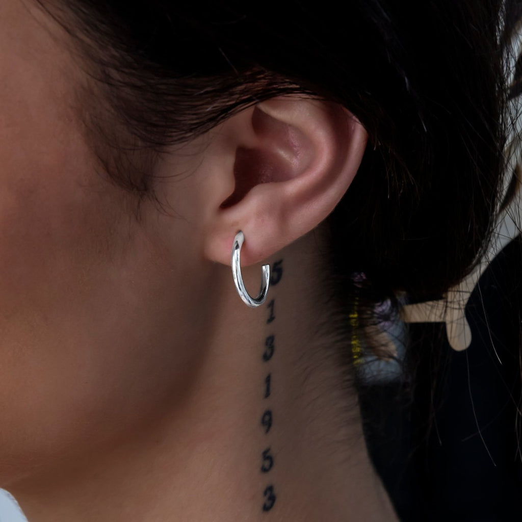 Boucles d’oreilles 8Shine — Plain Hoop en Or Blanc