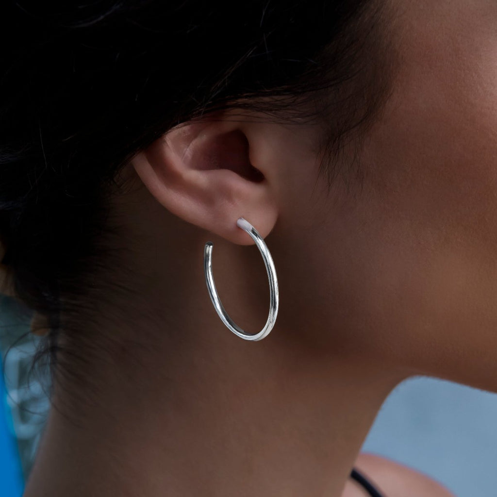 Boucles d’oreilles 8Shine — Plain Hoop en Or Blanc