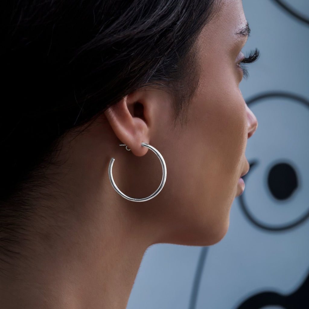 Boucles d’oreilles 8Shine — Plain Hoop en Or Blanc