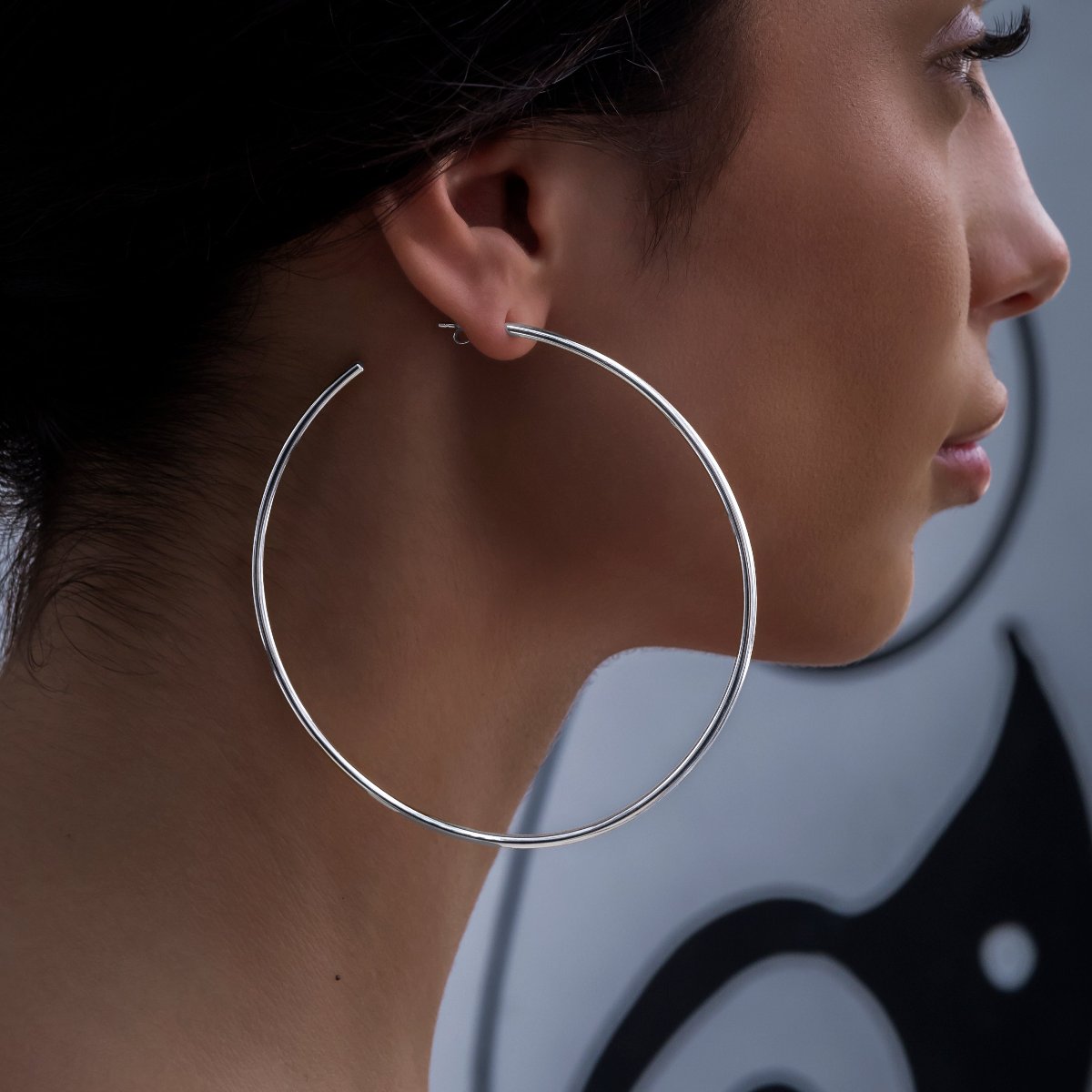 Boucles d’oreilles 8Shine — Plain Hoop en Or Blanc