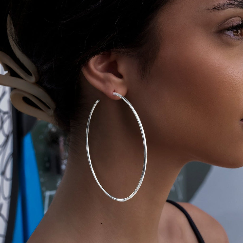 Boucles d’oreilles 8Shine — Plain Hoop en Or Blanc