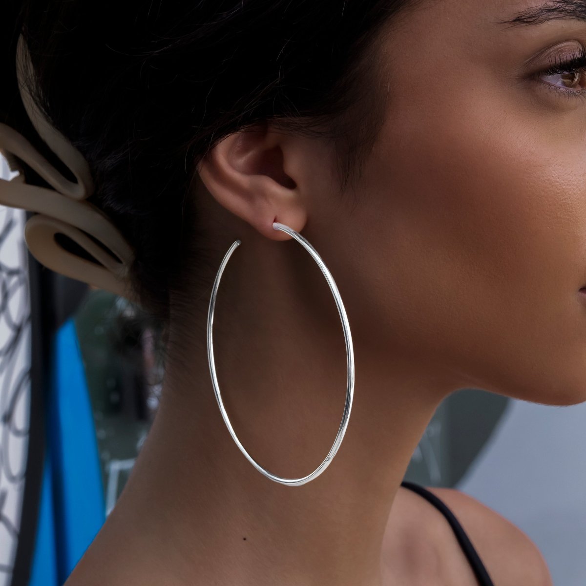 Boucles d’oreilles 8Shine — Plain Hoop en Or Blanc