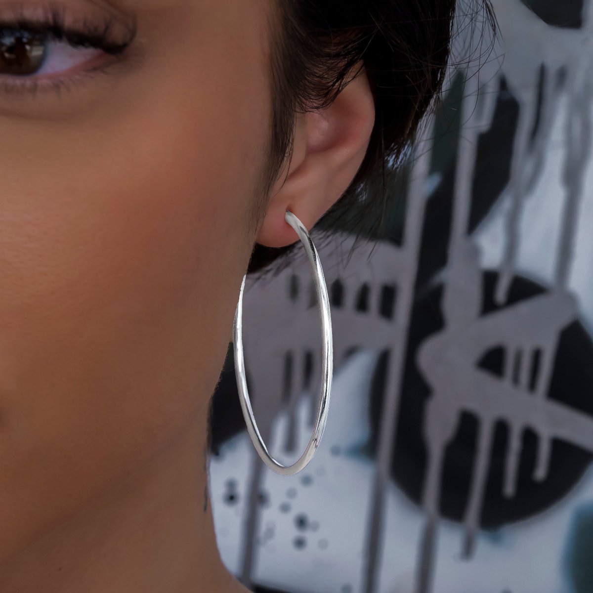 Boucles d’oreilles 8Shine — Plain Hoop en Or Blanc
