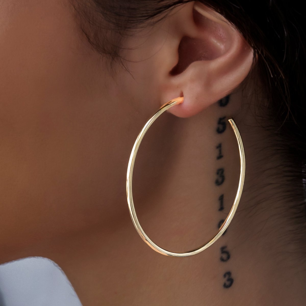 Boucles d’oreilles 8Shine — Plain Hoop en Or Jaune