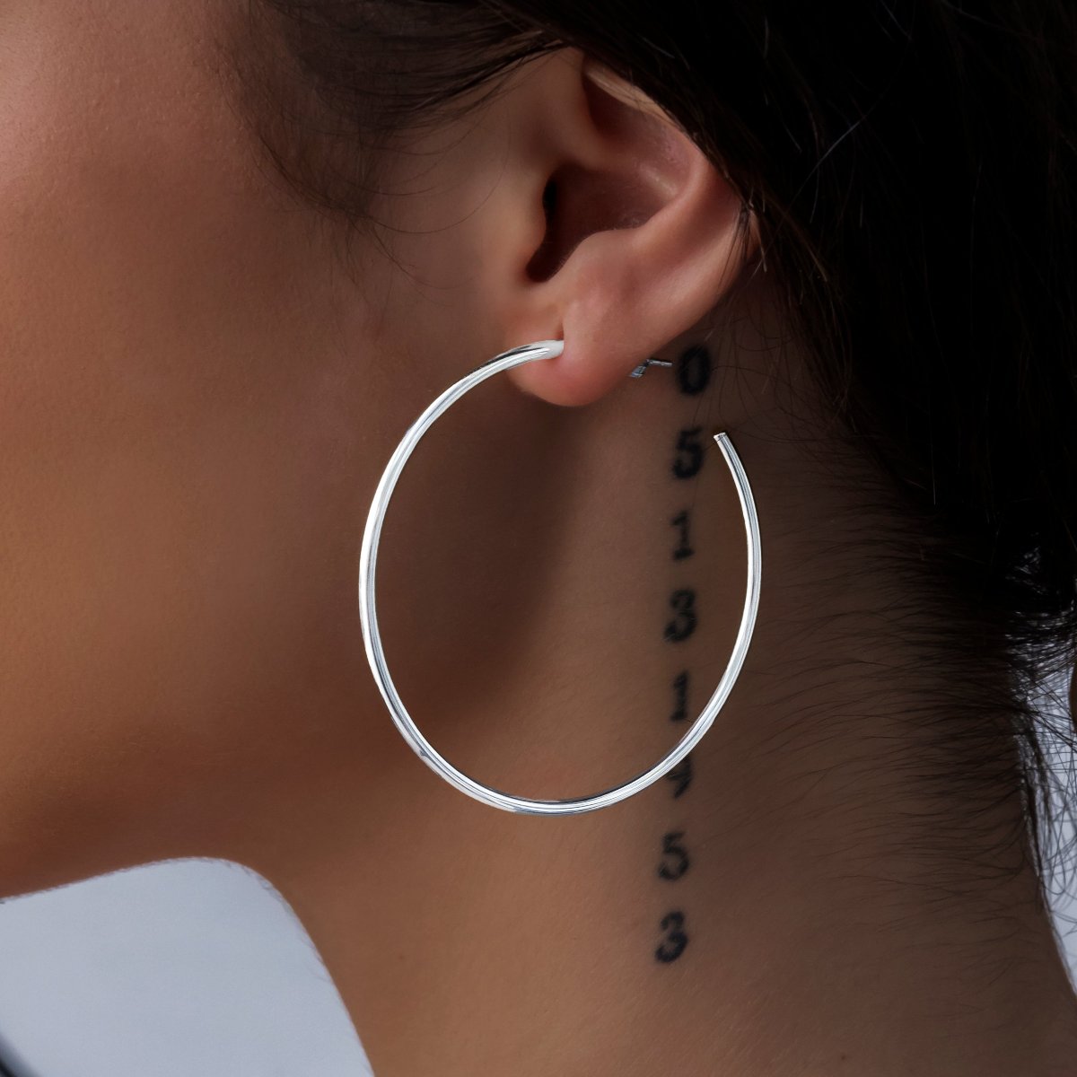Boucles d’oreilles 8Shine — Plain Hoop en Or Blanc