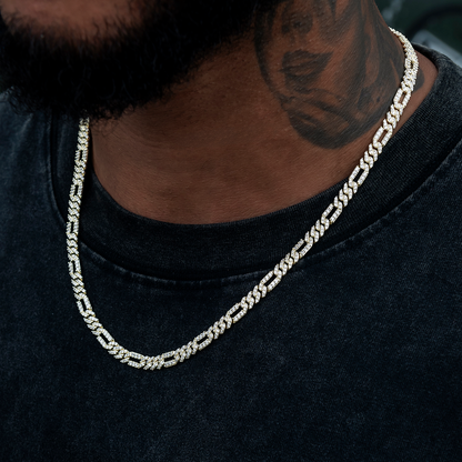 Chaîne 8Shine Figaro Diamantée en Or Jaune – 6mm