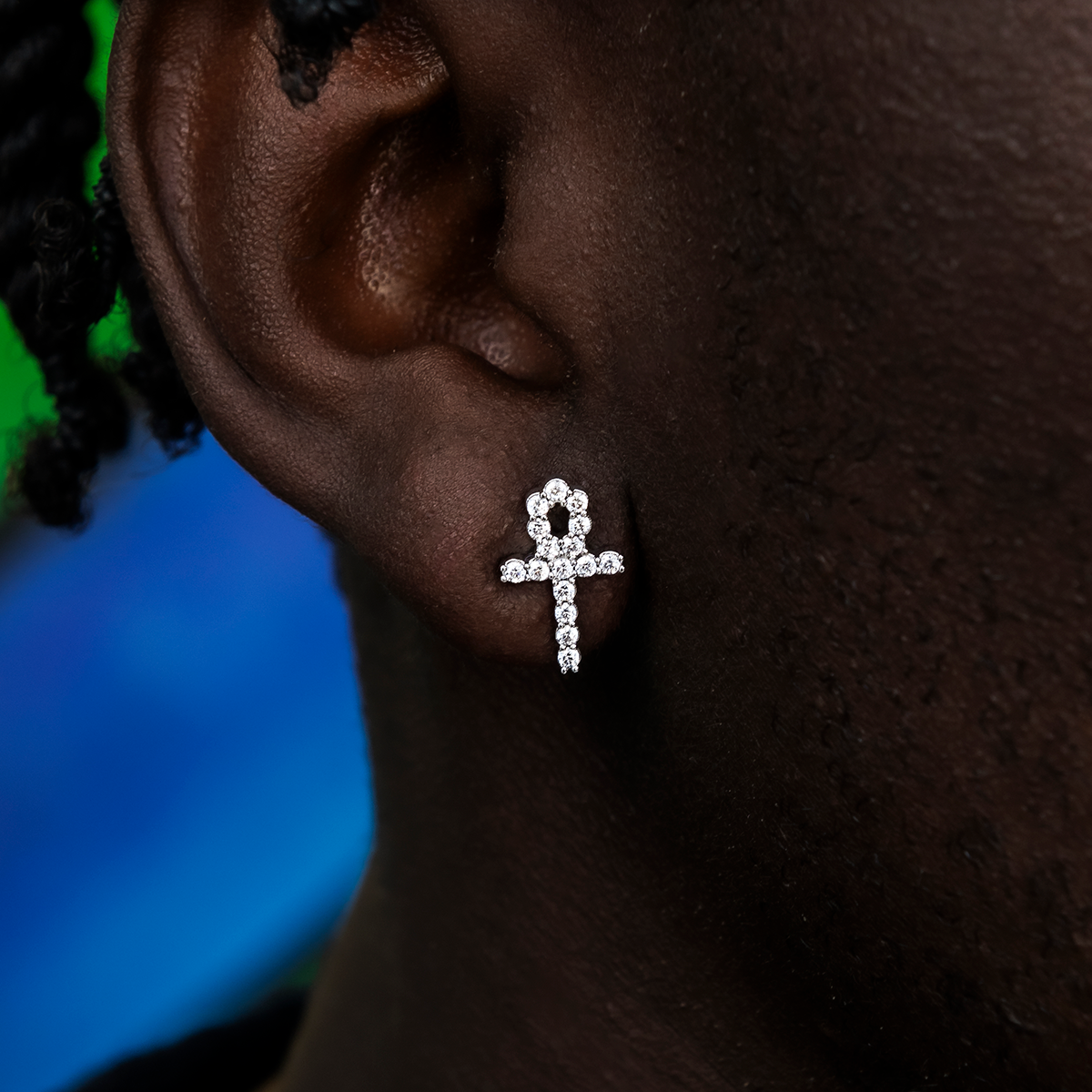 Boucles d’Oreilles 8Shine – Diamond Ankh Stud