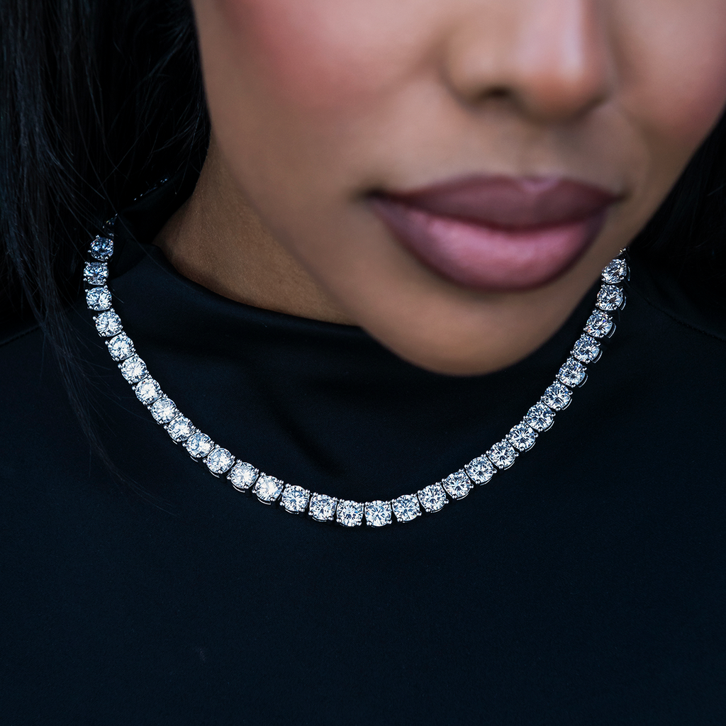 Collier 8Shine — Chaîne Tennis à Diamants en Or Blanc 7mm