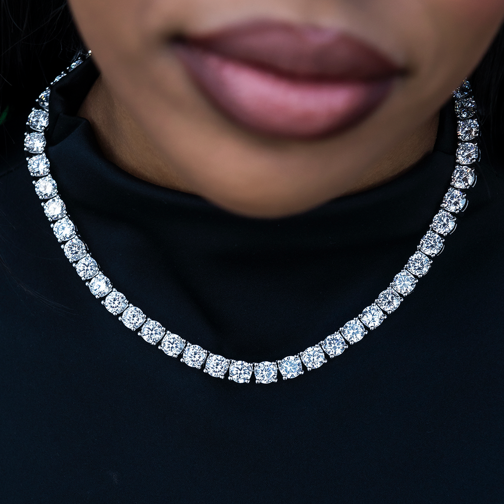 Collier 8Shine — Chaîne Tennis à Diamants en Or Blanc 7mm