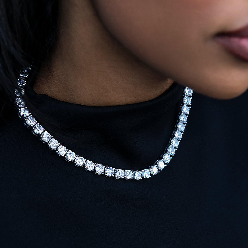 Collier 8Shine — Chaîne Tennis à Diamants en Or Blanc 7mm