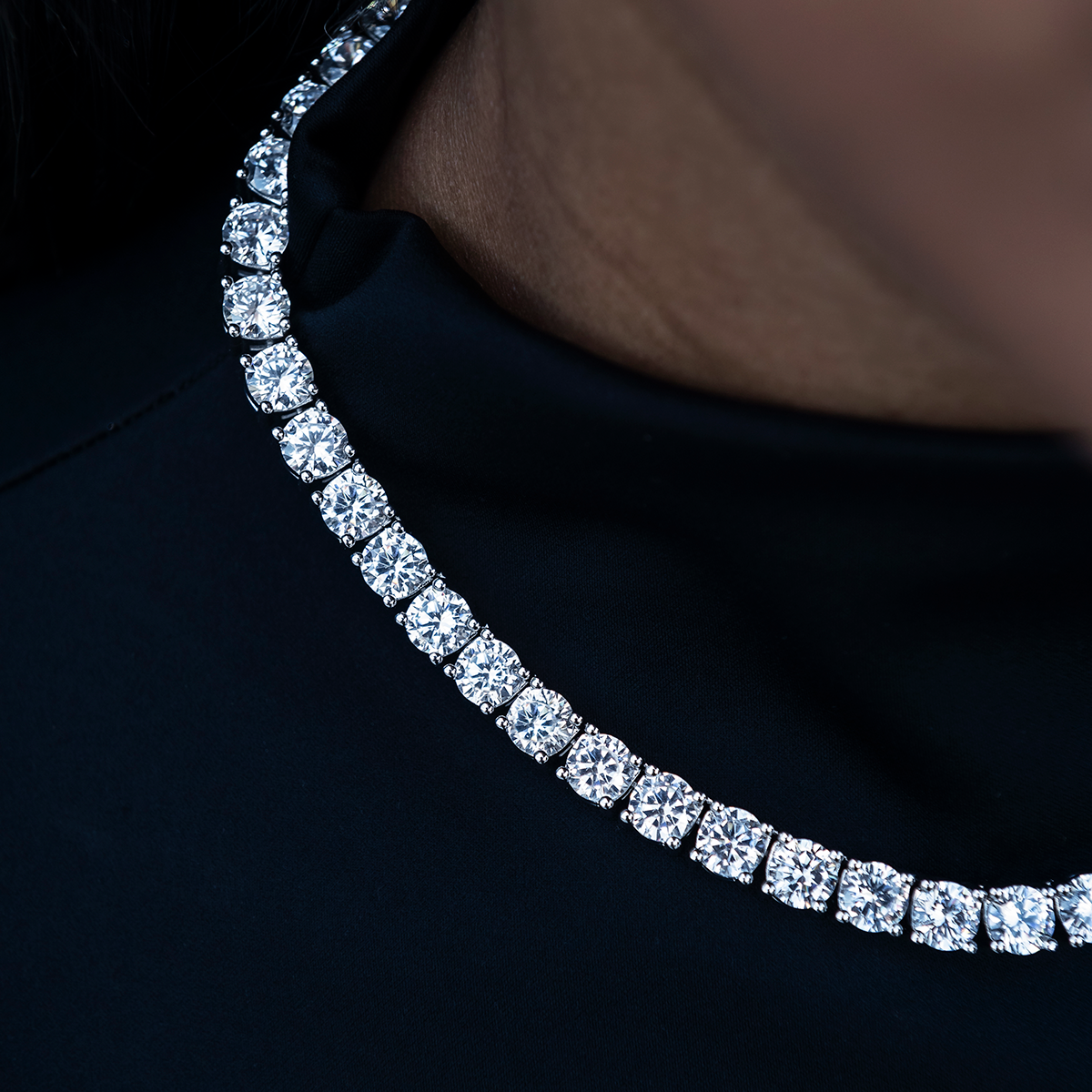 Collier 8Shine — Chaîne Tennis à Diamants en Or Blanc 7mm