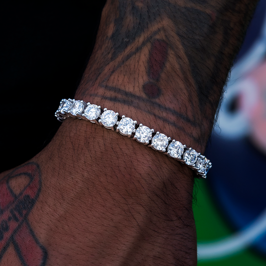 Bracelet Tennis Diamant 8Shine Or Blanc - 7mm