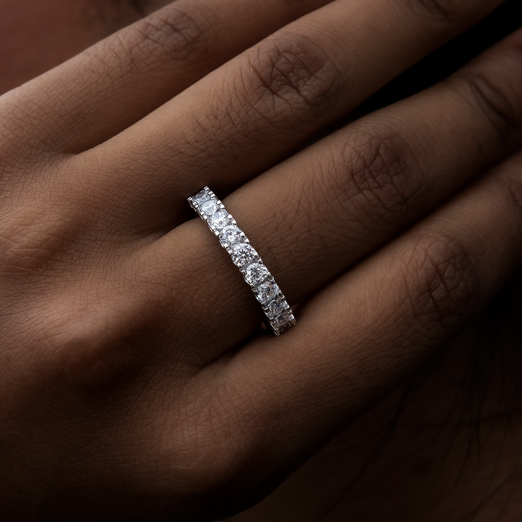 Bague 8Shine — Eternity Band en Or Blanc Vermeil 3mm