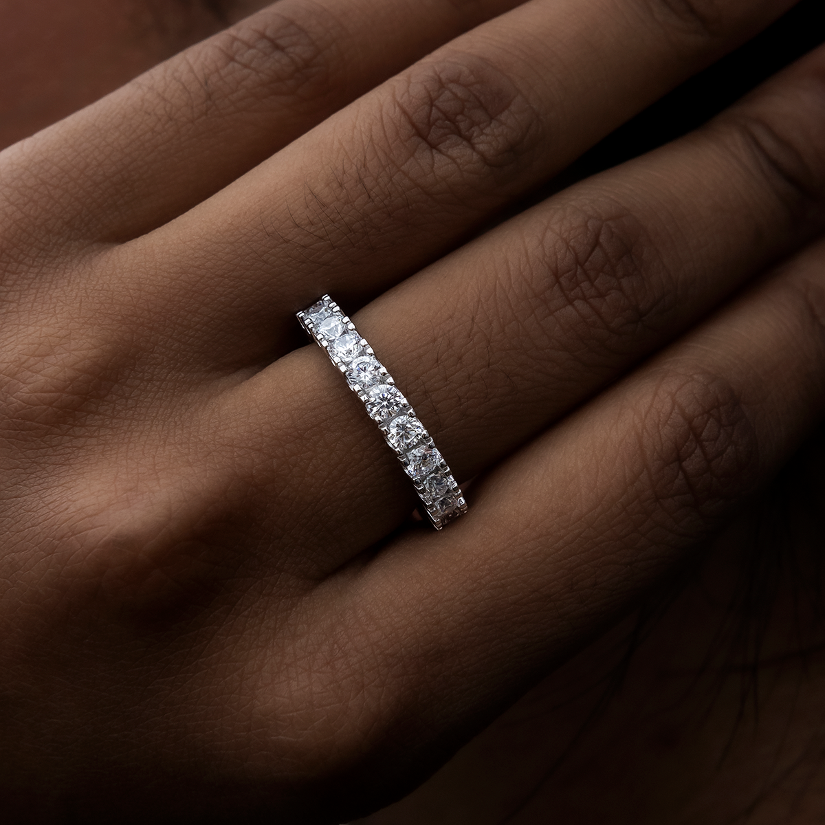 Bague 8Shine — Eternity Band en Or Blanc Vermeil 3mm