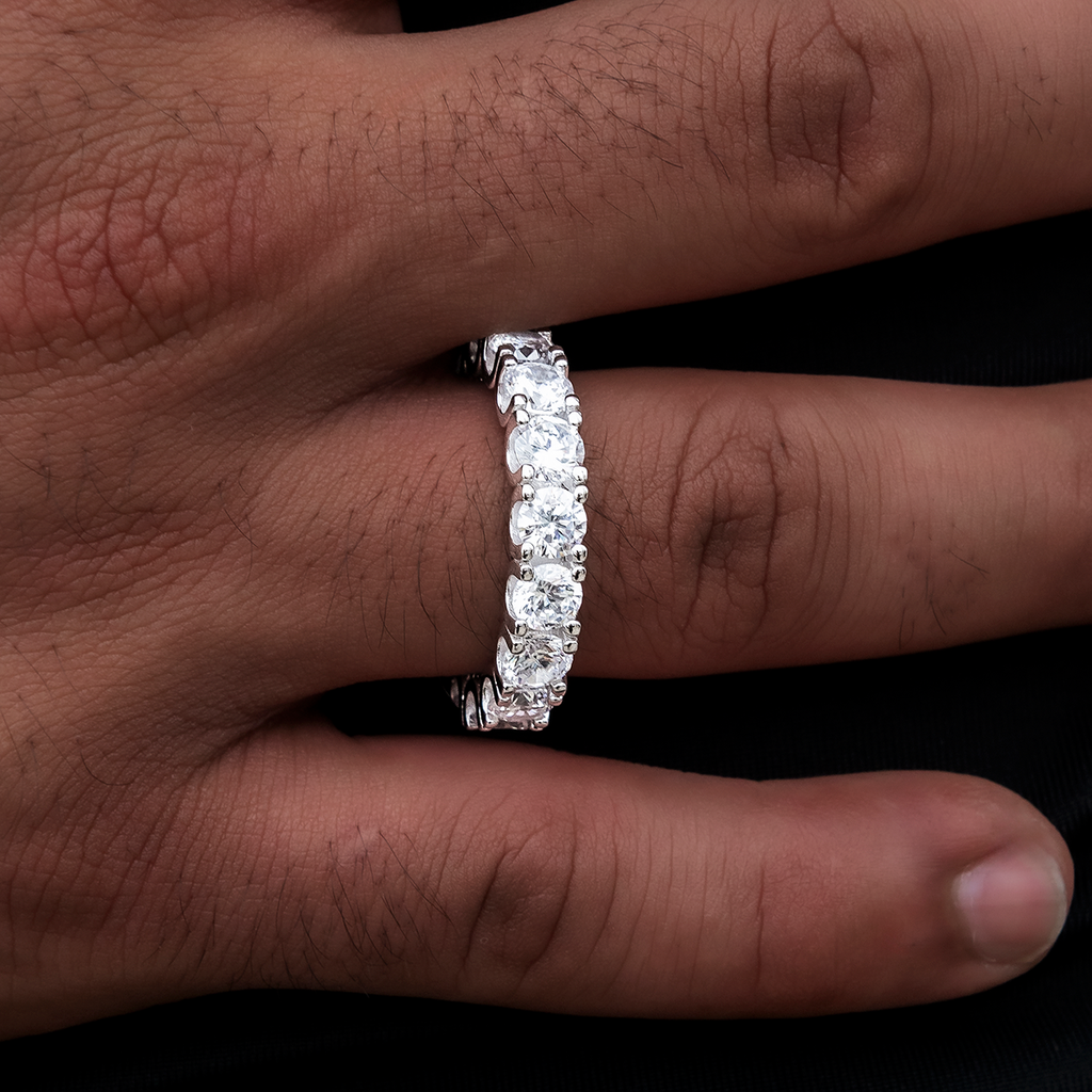 Bague 8Shine – Eternity Band 5mm en Or Blanc Vermeil