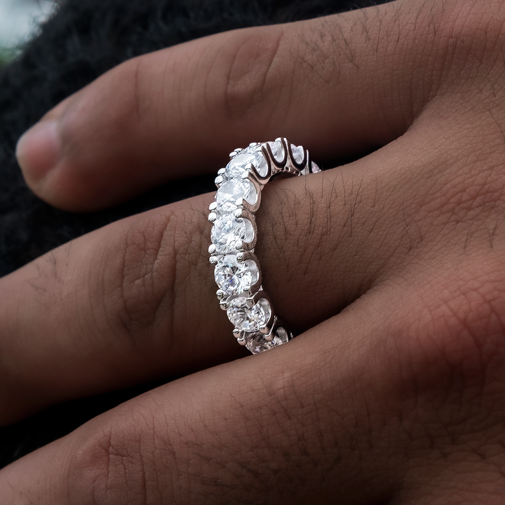 Bague 8Shine – Eternity Band 5mm en Or Blanc Vermeil