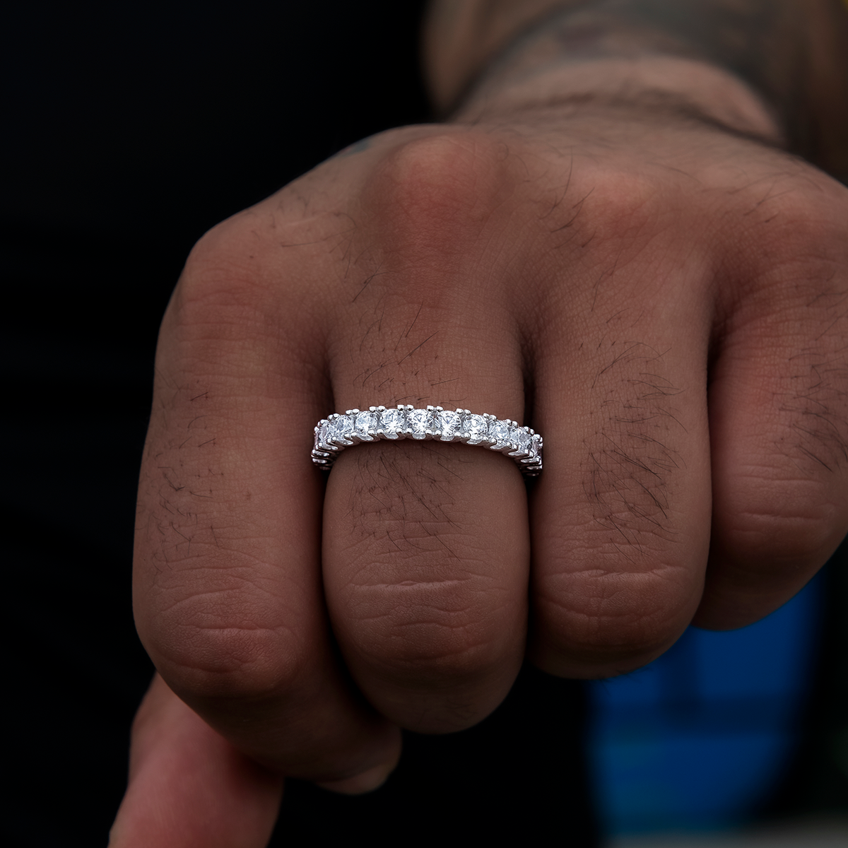 Bague 8Shine – Eternity Band 3mm en Or Blanc Vermeil