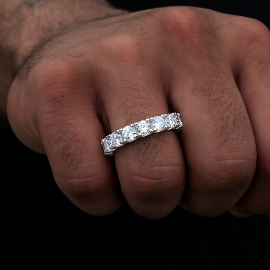 Bague 8Shine – Eternity Band 5mm en Or Blanc Vermeil