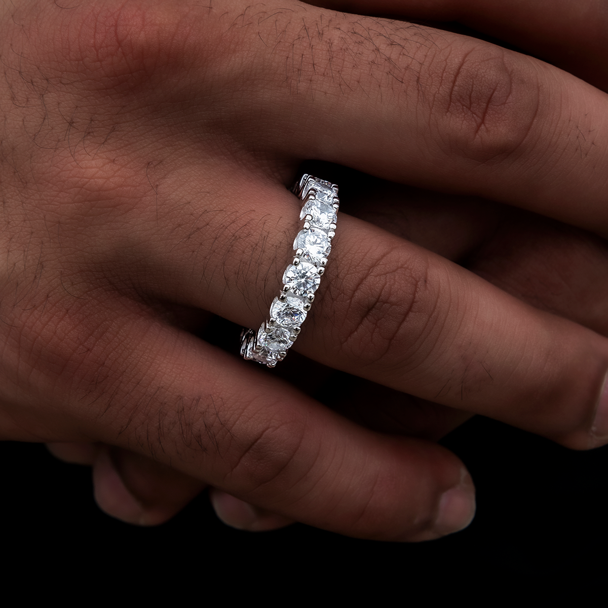 Bague 8Shine – Eternity Band 5mm en Or Blanc Vermeil