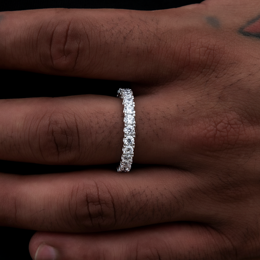 Bague 8Shine – Eternity Band 3mm en Or Blanc Vermeil