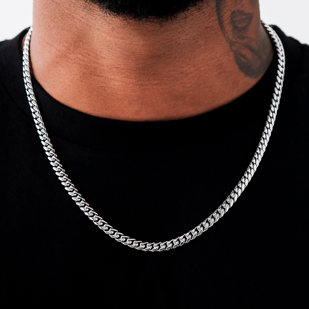 8Shine Signature Cuban en Or Blanc – 6 mm