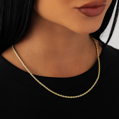 Collier 8Shine — Chaîne Rope en Or Jaune 2mm