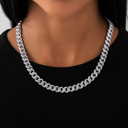 Collier 8Shine — Chaîne Cuban à Diamants en Or Blanc 8.5mm