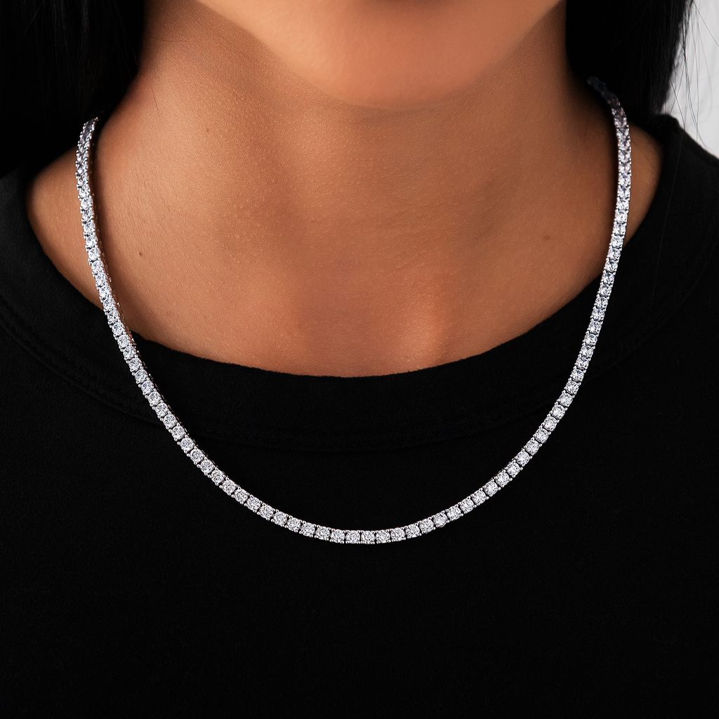 Collier 8Shine — Chaîne Tennis à Diamants en Or Blanc 3mm