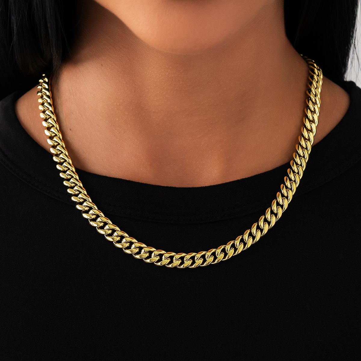 Collier 8Shine — Chaîne Miami Cuban Link en Or Jaune 8mm