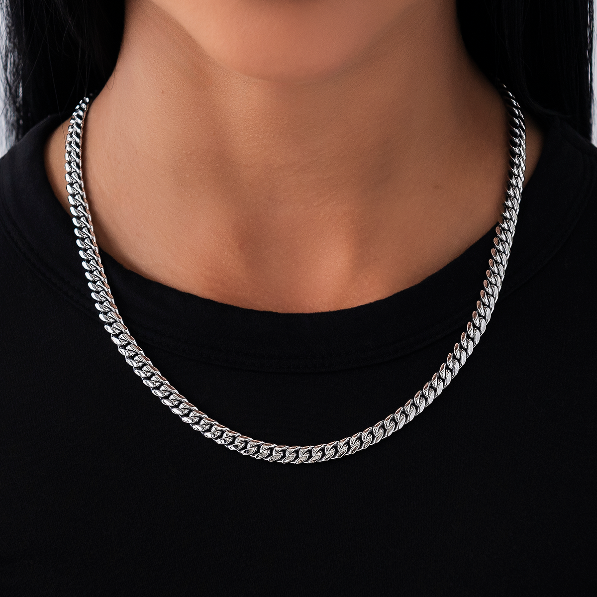 Collier 8Shine — Chaîne Signature Cuban en Or Blanc 6mm