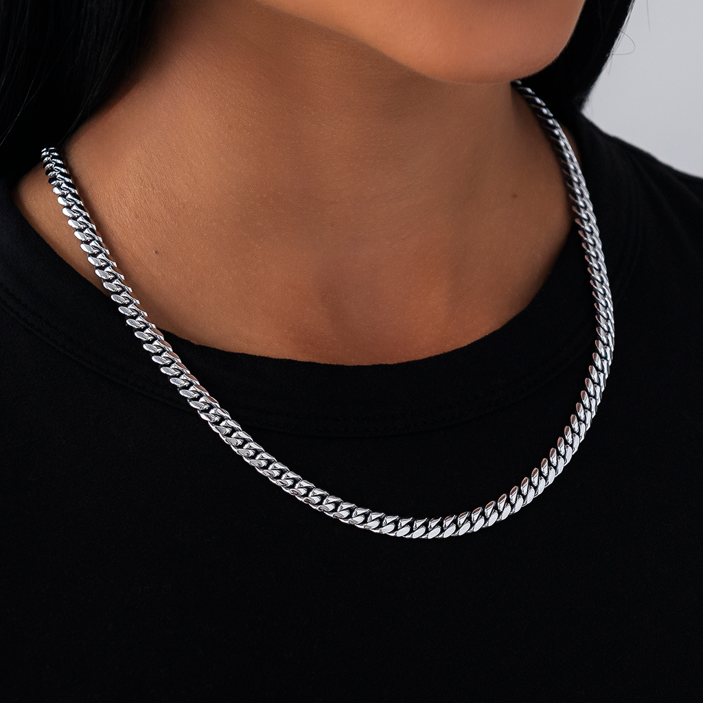 Collier 8Shine — Chaîne Signature Cuban en Or Blanc 6mm