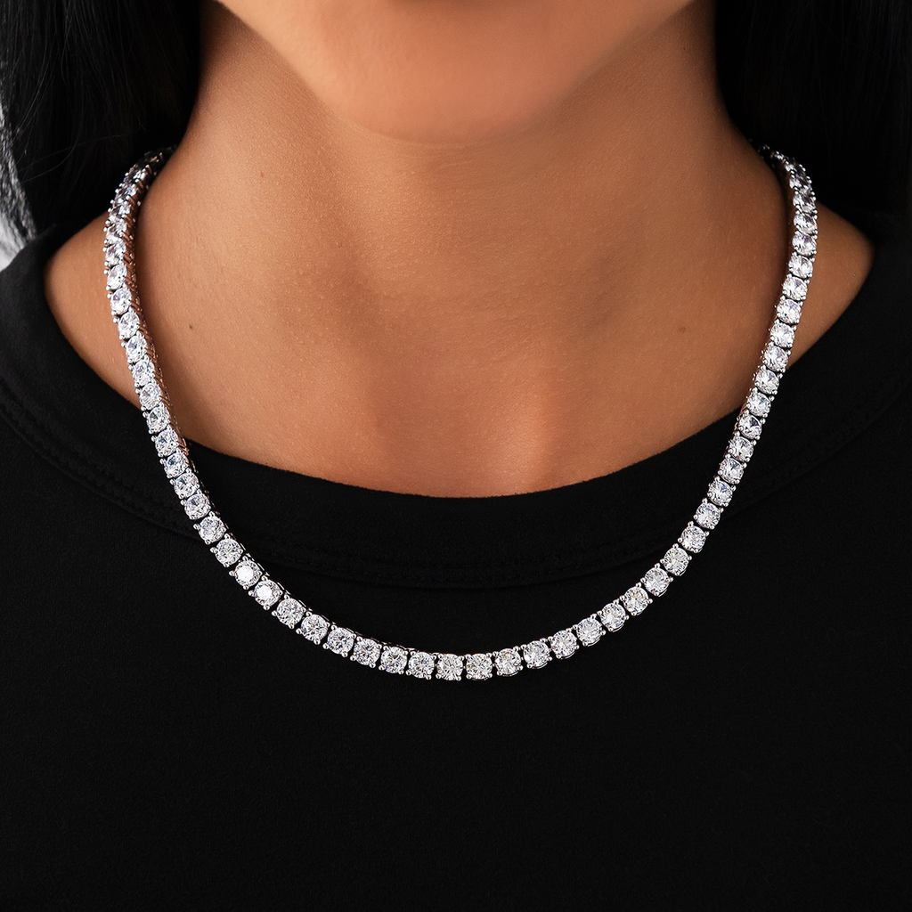 Collier 8Shine — Chaîne Tennis à Diamants en Or Blanc 5mm