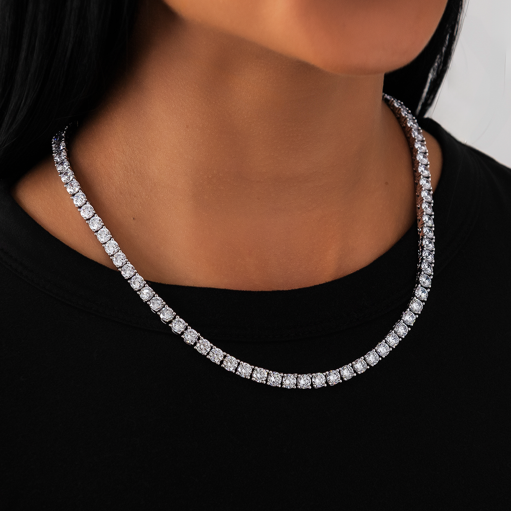 Collier 8Shine — Chaîne Tennis à Diamants en Or Blanc 5mm