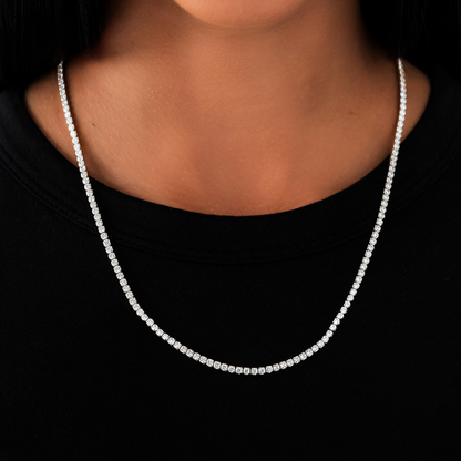 Collier 8Shine — Chaîne Micro Tennis en Or Blanc