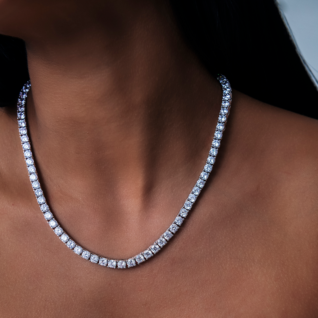 Collier 8Shine — Chaîne Tennis à Diamants en Or Blanc 5mm