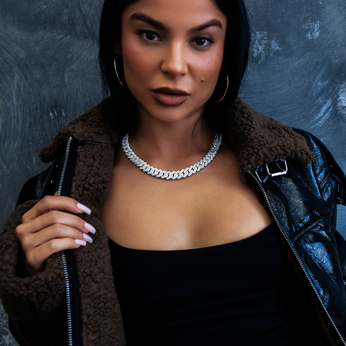 Collier 8Shine — Chaîne Prong Link à Diamants en Or Blanc 12mm